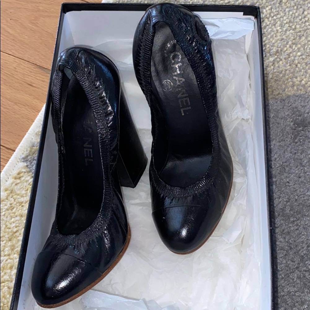 Chanel Black Leather Heels